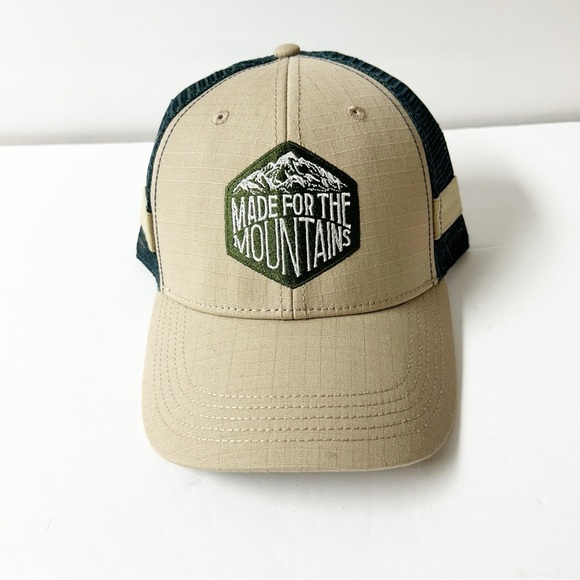 United by Blue Made for the Mountains Graphic Tan and Green Ballcap - Picture 1 of 5